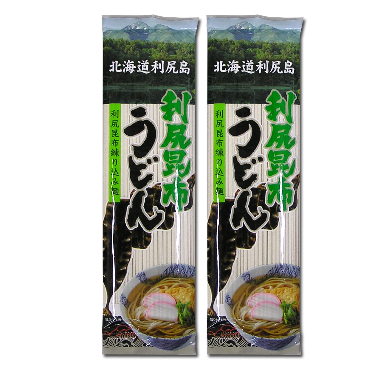 【 利尻昆布練り込み麺 】 利尻昆布うどん （1袋／200g） 【2袋セット】